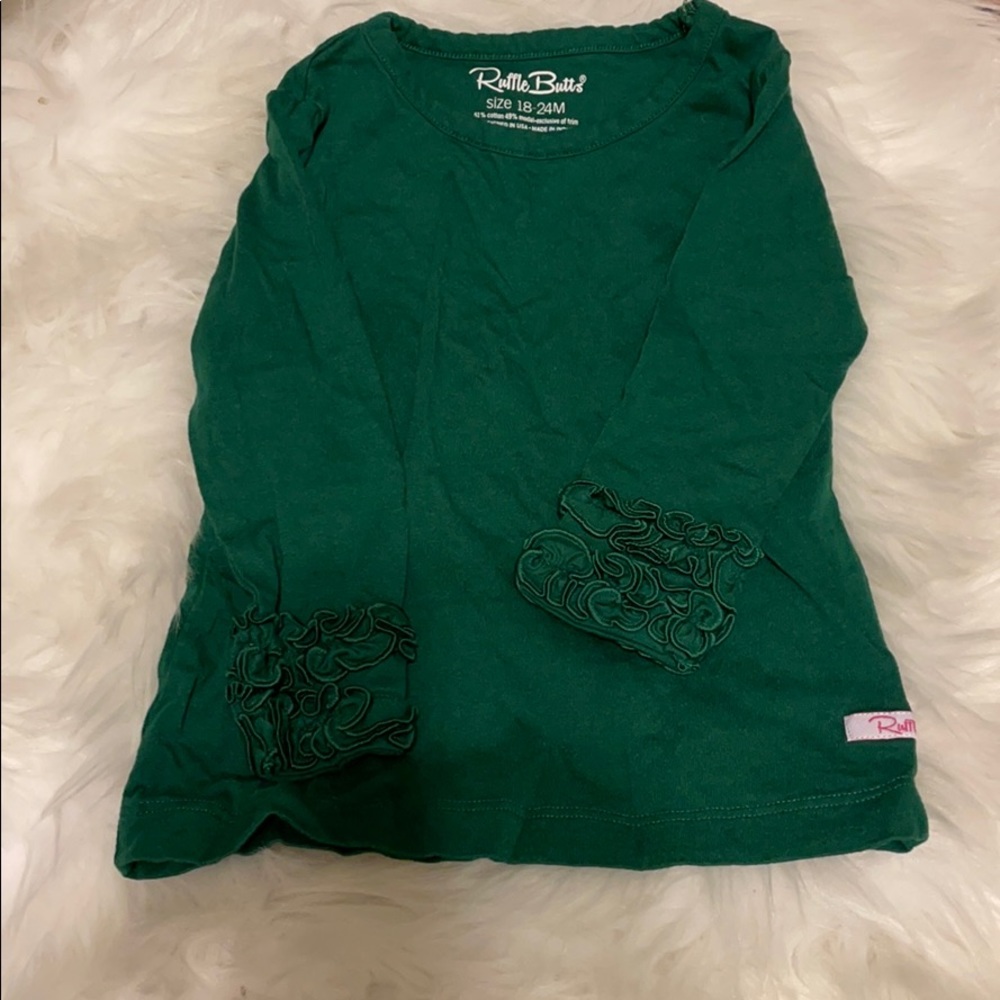 Ruffle butts green top